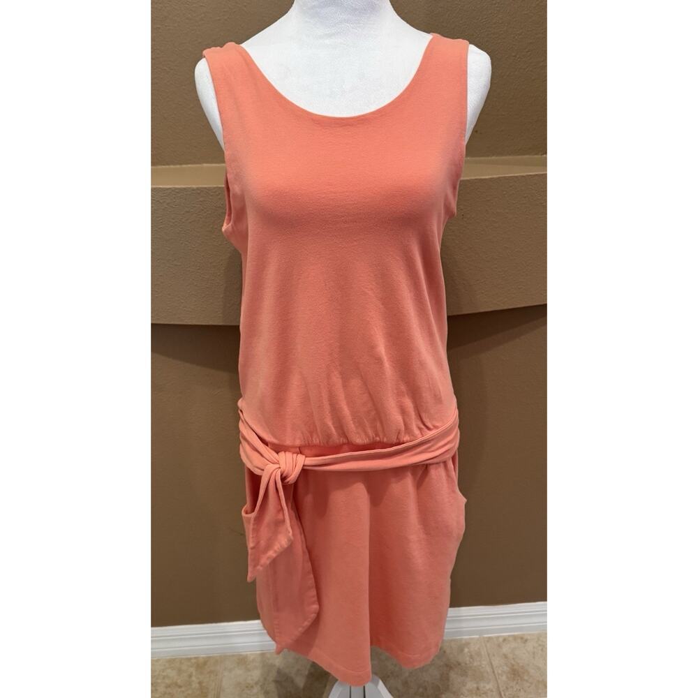 Theory Women Orange Peach Coral Casual Cotton Dress Size S